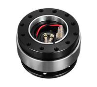 Pexorin Universal Car Auto Quick Release Steering Wheel Snap Off Hub Adapter Boss Kit Aluminum 6 Hole Steering Wheel Hub(Silver)