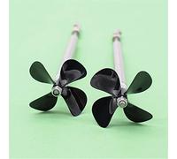 PEXORT 2 Sets RC Boat Motor Shaft Assembly 4mm Stainless Steel Set Metal Universal Joint+Shaft+D50 Positive/Reverse 4-blades Propeller Boat Propeller Replacement(25x20cm 4x3mm)