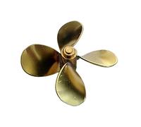 PEXORT RC Marine Brass Propeller Diameter 50mm 4 Blades Paddle Positive/Reverse M4 Shaft Propellers Props, Simulation Boat Parts Boat Propeller Replacement(1pc reverse)