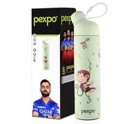 Pexpo Pico Cute Sipper|Hot & Cold 500ml Stainless Steel Water Bottle| Monkey UV Printed Design with Silicone Strap| Vacuum Insulated|Leak Proof & BPA Free|School, Picnic, Travel