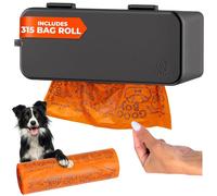 PEXTER Large Roll Poop Bag Dispenser - Dog Poop Bag Dispenser Wall Mount - Dog Waste Station for Outdoor or Indoor Use - Pet Waste Station - Includes 315 Dog Waste Bags (Black)