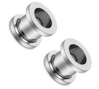 Pexveiuu 10G 8G 6G 4G 2G 0G 00G F136 Titanium Ear Gauges Screw Fit Flesh Tunnels Plugs Earrings Hypoallergenic Implant Medical Grade Surgical Steel Earring Plugs Piercing Jewelry for Women Men,