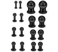Pexveiuu 12G-00G Ear Gauges Stretching Kit Internally Threaded 316L Surgical Steel Gauges Tapers Plugs Tunnels Hypoallergenic Ears Gauges Gauging Kit for Women Men, Metal Stainless Steel, surgical