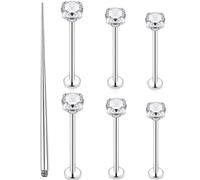 Pexveiuu 16G Cheek Dimple Piercing Jewelry Lip labret Studs Medusa Monroe Ashley Piercings Flat Back Tongue Rings Piercing Jewelry for Women Men Bar Length 6mm 8mm 10mm 12mm 14mm 16mm 19mm, Stainless