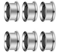 Pexveiuu 18mm Gauges for Ear Tunnels Plugs Earring 316L Surgical Stainless Steel Silver Double Flared Internally Threaded Ears Tunnel Plug Stretching Kit Piercing Jewelry Women Men 11/16 inch