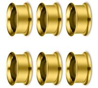 Pexveiuu 18mm Gold Gauges for Ear Tunnels Plugs Earring 316L Surgical Stainless Steel Double Flared Internally Threaded Ears Tunnel Plug Stretching Kit Piercing Jewelry Women Men 11/16 inch