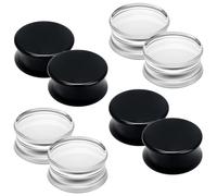 Pexveiuu 26mm Solid Acrylic Gauges for Ear Tunnels Plugs Earrings 1 Inch Silicone Clear Black Gauges Tunnel Earring Plastic Ear Gauges Stretching Kit Piercing Jewelry Women Men 1 1/32 inch