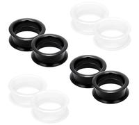 Pexveiuu 6G-50mm Thick Clear Black Silicone Ear Gauges Tunnels Rubber Ear Plugs Gauges Double Flared Flexible Tunnel Earrings for Women Men, Silicone, silicone