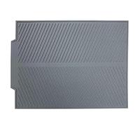 PEYANA Silicone Dish Drying MatBuilt-in Drain Lip, Easy Clean Reusable Sink Mat, Flexible Heat-Resistant Dish Drain Kitchen Counter, Eco-Friendly Hot Pot Holder Trivet(Grey, 17 x 13), Grey-Slope