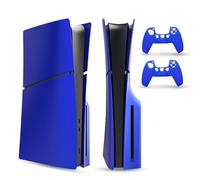 PEYANZ Faceplate for PS5 Slim Console, ABS Shell, Anti-Scratch, Dustproof, Extra 2 Controller Covers (Blue, Slim Disc Edition)