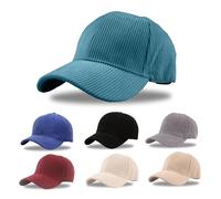 Peybaiwy Corduroy Baseball Cap for Men Women Solid Color Dad Mom Matching Sun Hat Trucker Cap for All Seasons (UK, Alpha, One Size, Green)