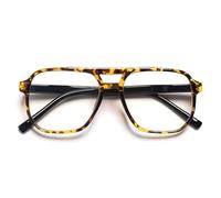 PEYEOISD Oversized Aviator Reading Glasses Men Women, Large Frame Square Anti Blue Light Reader Eyeglasses with Spring Hange