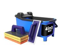 Peygran Grouting Bucket Kit - Includes 20L (5.2 gal.) Bucket, Triple Pack PRO Sponge Float, Grout Float, and Wheels, Essential Tool Set for Ceramic Tile Work and Cleaning Grout from Walls and Floors