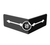 Peygran Leveling System Reusable 90 Tile Leveling Brackets: 25 Pcs - Black Metal, Glue Down Installation, Ideal for Corners, Staircases & More