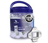 Peygran Tile Leveling System 4X Multi Spacer - Highly Durable Wall and Floor Tile Spacers for Large Formats, Heavy Slabs, Home Improvement - 4 Spacers in 1 (1/32”, 1/16”, 1/8”, 3/16”) 125 PCS