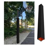 PEYNIR 5x5/8x8/15x15/20x20cm Basketball Pole Pads, Full Wrap-Around Square Rectangle Post Protector Covering Pad, for Carport/Playground/Awning Support Posts(Black,L23 x W23 x H183cm)
