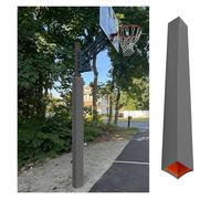 PEYNIR 5x5/8x8/15x15/20x20cm Basketball Pole Pads, Full Wrap-Around Square Rectangle Post Protector Covering Pad, for Carport/Playground/Awning Support Posts(Grey,L11 x W11 x H183cm)