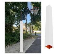 PEYNIR 5x5/8x8/15x15/20x20cm Basketball Pole Pads, Full Wrap-Around Square Rectangle Post Protector Covering Pad, for Carport/Playground/Awning Support Posts(White,L24 x W24 x H183cm)