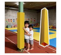 PEYNIR Basement Pole Wrap Column Cover Kid Proof, 214cm High Square Basketball Pole Replacement Pads, Playground Gym Anti-crash Protection Mat, Waterproof(Yellow,39x39cm/15.5"x15.5")