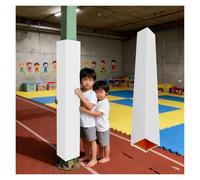 PEYNIR Basement Pole Wrap Column Cover Kid Proof, 214cm High Square Basketball Pole Replacement Pads, Playground Gym Anti-crash Protection Mat, Waterproof(White,34x34cm/13.5"x13.5")
