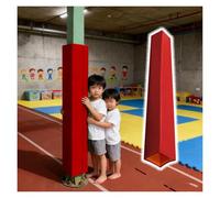 PEYNIR Basement Pole Wrap Column Cover Kid Proof, 214cm High Square Basketball Pole Replacement Pads, Playground Gym Anti-crash Protection Mat, Waterproof(Red,28x28cm/11 x11)