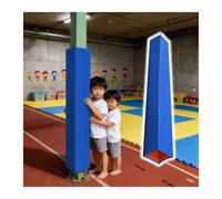 PEYNIR Basement Support Pole Padding 214cm Tall, Self Adhesive Safety Pole Pads for Playground Kindergarten Kids Protection, Basketball Court All-weather Foam Cushion Wrap(Blue,10.5"x10.5"/27x27cm)