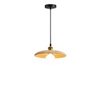 PEYNIR Japanese Wabi-sabi Round Plate Wooden Pendant Light E27 Single Head Hotel Restaurant Front Desk Hanging Lamp B&B Tea Room Living Room Brown Chandeliers Coffee Shop Lighting Fixtures