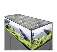 PEYNIR Magnetic Aquarium Lid, Square Fish Tank Anti-Jumping Net Cover Mesh, Custom DIY Aquarium Fish Screen Hood, Black Frame White Mesh, Top/Side Mount(L45xW45cm/17.7x17.7in)