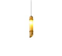 PEYNIR New Chinese Bamboo Resin Pendant Light E27 Single Head Tea House Front Desk Bamboo Hanging Lamp Flat Beveled Mouth Restaurant Tea Table Chandeliers B&B Lighting Fixtures