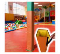 PEYNIR Safety Pole Pad for Playground, 183cm Tall Basketball Hoop Pole Cushion, Self Adhesive Square Post Padding Wrap Around, for Court Basement Garage(Orange,9"x9"/23x23cm)