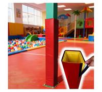 PEYNIR Safety Pole Pad for Playground, 183cm Tall Basketball Hoop Pole Cushion, Self Adhesive Square Post Padding Wrap Around, for Court Basement Garage(Red,13"x13"/33x33cm)