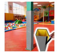 PEYNIR Safety Pole Pad for Playground, 183cm Tall Basketball Hoop Pole Cushion, Self Adhesive Square Post Padding Wrap Around, for Court Basement Garage(Grey,18.5"x18.5"/47x47cm)