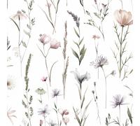 Peyotes Peel and Stick Wallpaper White Floral Leaves Self-Adhesive Removable Vinyl Wrap, Waterproof Botanical Wallpaper for Bedroom Living Room Furniture Kitchen Cabinet Decor 44.5x500cm
