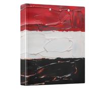 Peystean 1.5 Inch D Round Ring Binder with Built-in Clipboard, Single Side Printed Hard Cover Folder, Pack of 1 Republic of Yemen Flag Black Red