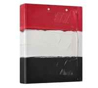 Peystean 1.5 Inch D Round Ring Binder with Built-in Clipboard, Single Side Printed Hard Cover Folder, Pack of 1 Oil Painting Flag Sudan