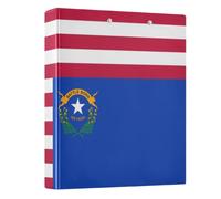Peystean 1.5 Inch D Round Ring Binder with Built-in Clipboard, Single Side Printed Hard Cover Folder, Pack of 1 Flag of The United States Nevada