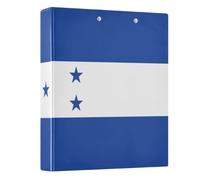 Peystean 1.5 Inch D Round Ring Binder with Built-in Clipboard, Single Side Printed Hard Cover Folder, Pack of 1 Flag of Honduras