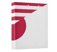 Peystean 1.5 Inch D Round Ring Binder with Built-in Clipboard, Single Side Printed Hard Cover Folder, Pack of 1 Flag of The United States and Japan