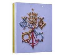 Peystean 1.5 Inch D Round Ring Binder with Built-in Clipboard, Single Side Printed Hard Cover Folder, Pack of 2 Vatican Flag