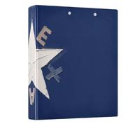 Peystean 1.5 Inch D Round Ring Binder with Built-in Clipboard, Single Side Printed Hard Cover Folder, Pack of 2 De Zavala Flag
