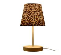 Peystean Animal Leopard Print 3 Colors Dimmable LED Table Lamp with USB Port,10.8" Linen Shade Bedside Nightstand Decor Night Light for Home Living Room Desk Cafe