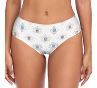 Peystean Fashion Women's Sexy Girls Underwear Soft Breathable High Waist Brief Stretchy Bikini Panties, Multi-evil Eye, XS