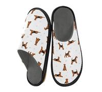 Peystean Women's Mens Cute Pattern Chic Cosy Slip-On Slippers,Casual Linning Breathable Memory Foam Scuff Winter House Bedroom Shoes Gift for Unisex Indoor/Outdoor Size 4-11, Multi-dogs, 9-10