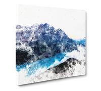 Peyto Lake in Alberta Canada Watercolour Modern Canvas Wall Art Print Ready to Hang, Framed Picture for Living Room Bedroom Home Office Décor, 20x20 Inch (50x50 cm)