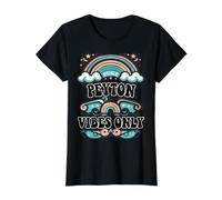 Peyton Vibes Only Cute Retro Girls Peyton Name Value Graphic T-Shirt, Women, Black, L