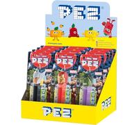 PEZ Emoji Character Sweet Dispensers, Lemon & Apple Flavoured, Multipack of 12 (2 x Refill Pack Per Dispenser)