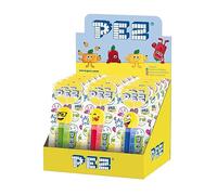 PEZ Emoji Character Sweet Dispensers, Lemon & Apple Flavoured, Multipack of 12 (2 x Refill Pack Per Dispenser)