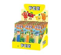 PEZ Jurassic World Explorers Sweet Dispenser (Pack of 12) | Fruity Taste Impulse Packs, Dinosaur Themed, 2 x 8.5 g Refills