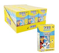 PEZ Looney Tunes Fizzy Strawberry & Apple Flavoured Retro Sweets, 30 g Flip Top Box (Pack of 24)
