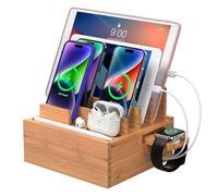 Pezin & Hulin Bamboo Charging Stand with Watch Holder for Phone & Watch